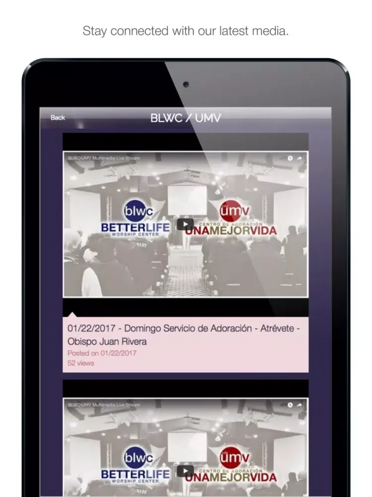 Captures d'écran de Better Life Worship Center iPad 