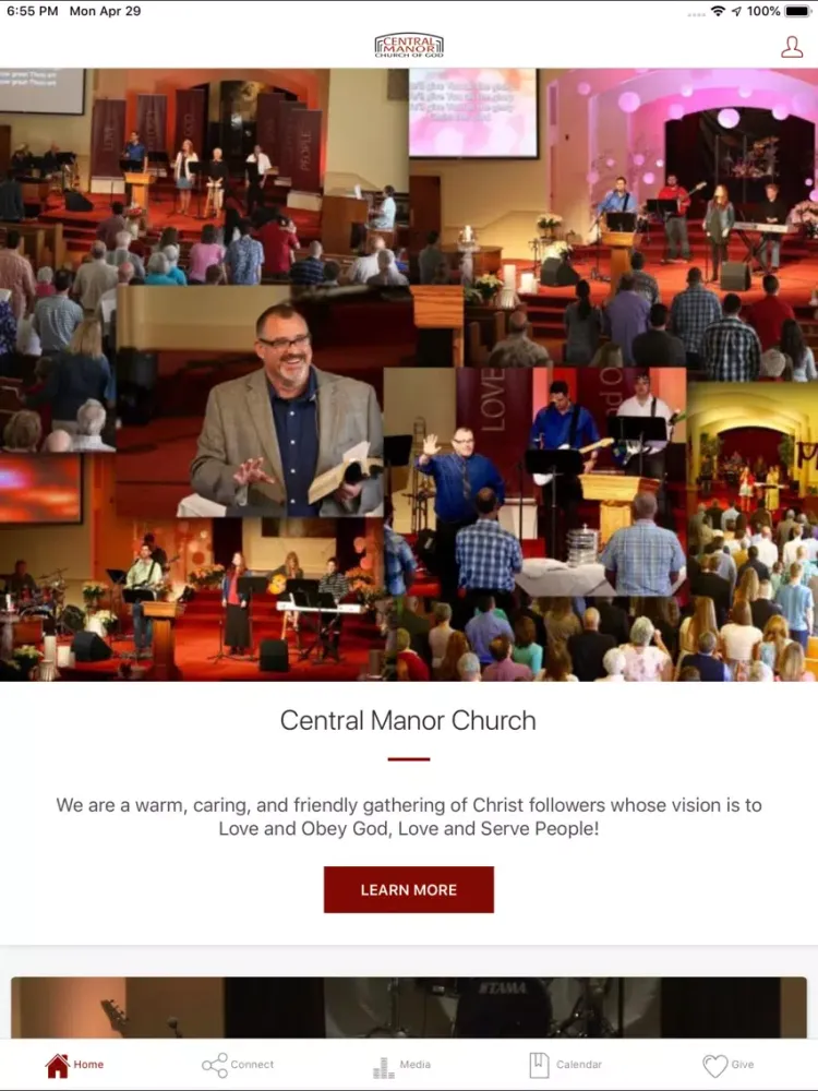 ภาพหน้าจอของ Central Manor Church iPad 