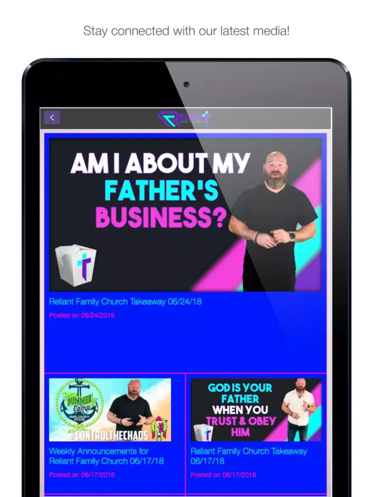 Reliant Family Church iPad  Screenshots