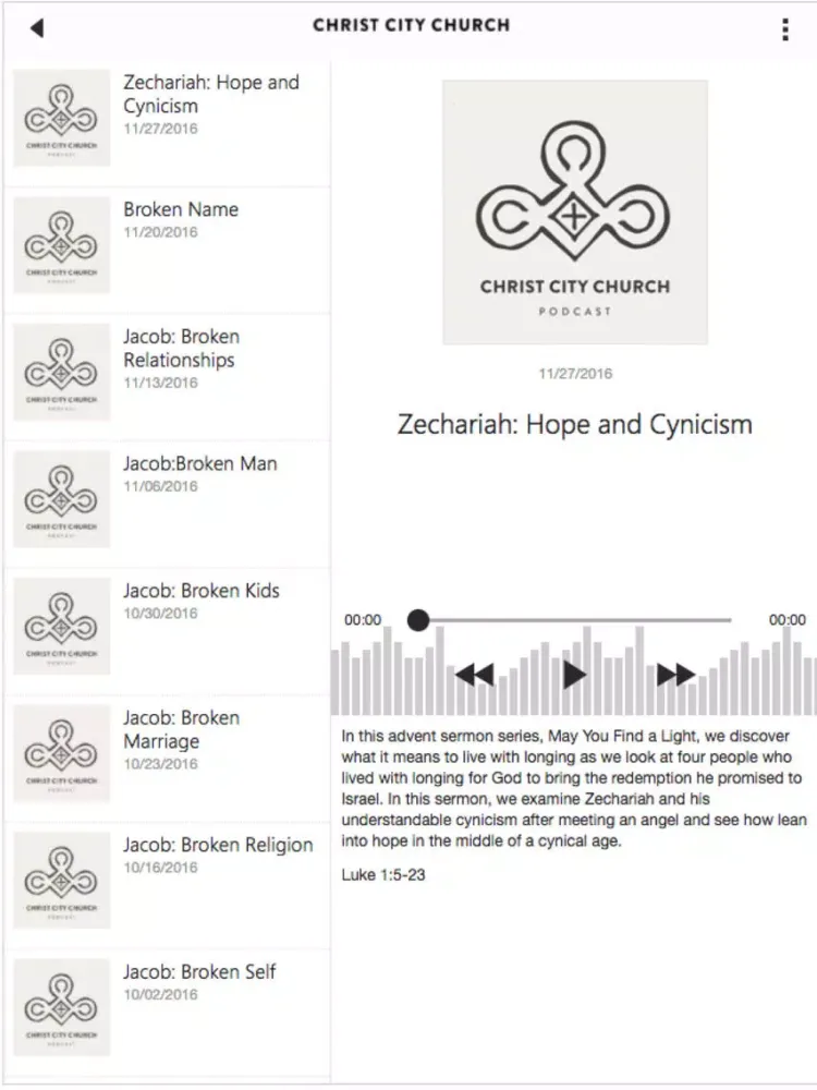 Zrzuty ekranu Christ City Church -TN iPad 