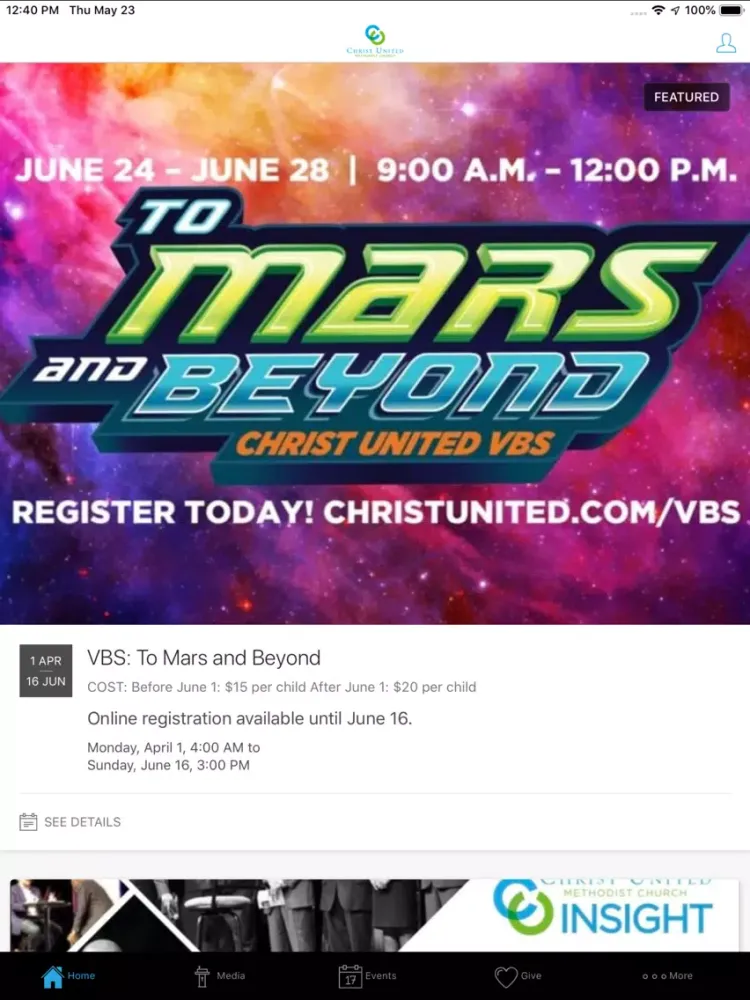 Christ United Mobile iPad  Screenshots