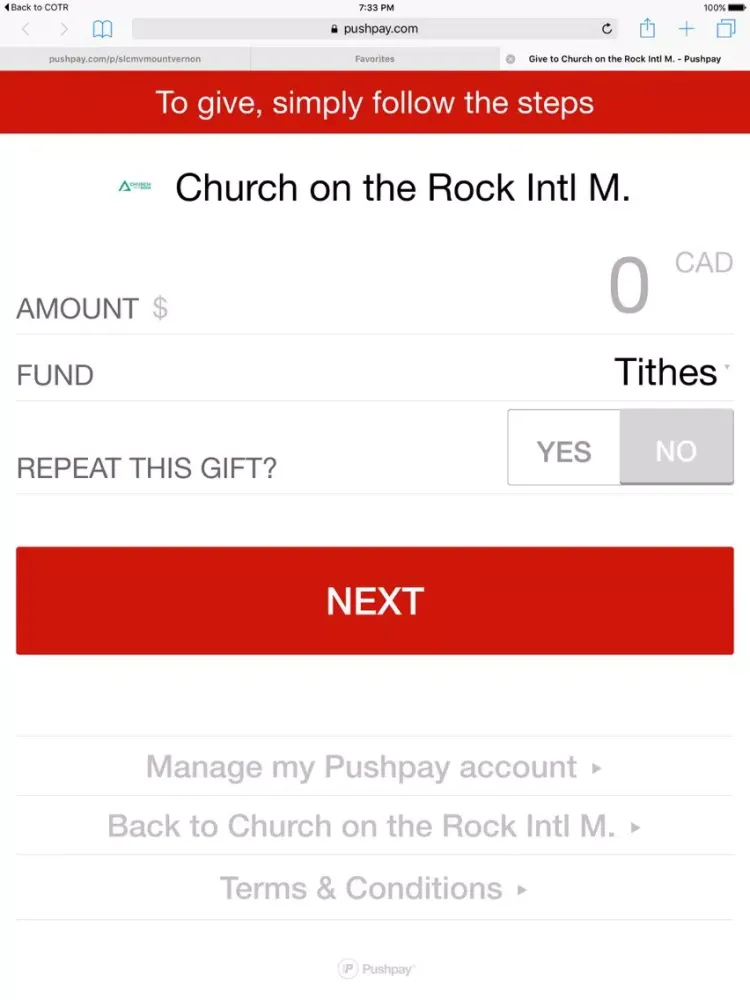 Church on the Rock - Toronto iPad  스크린샷