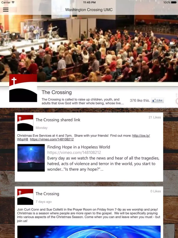 Washington Crossing UMC iPad  स्क्रीनशॉट
