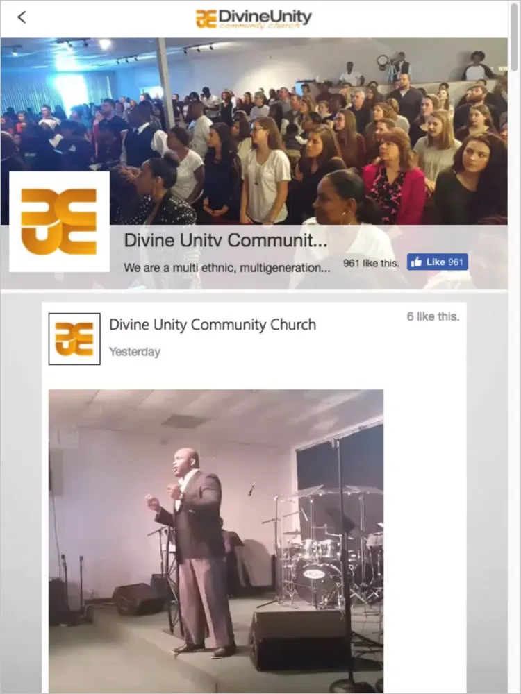 Divine Unity Community Church iPad  スクリーンショット