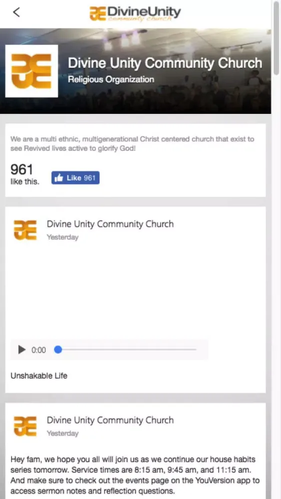 Divine Unity Community Church スクリーンショット