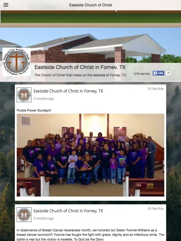 Ảnh chụp màn hình của Eastside Church of Christ iPad 