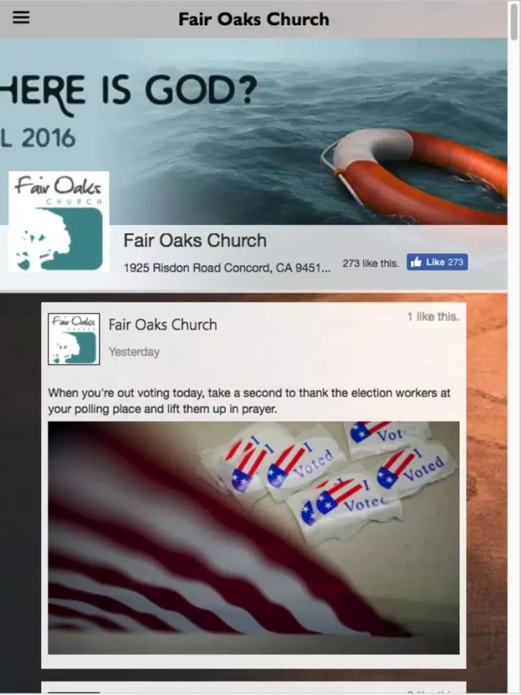 ภาพหน้าจอของ Fair Oaks Church - CA iPad 