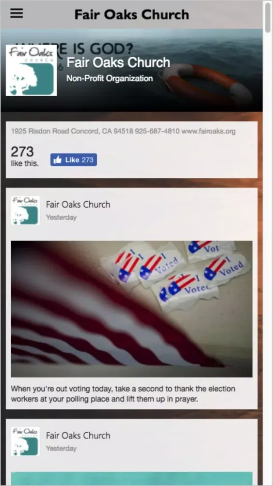 ภาพหน้าจอของ Fair Oaks Church - CA
