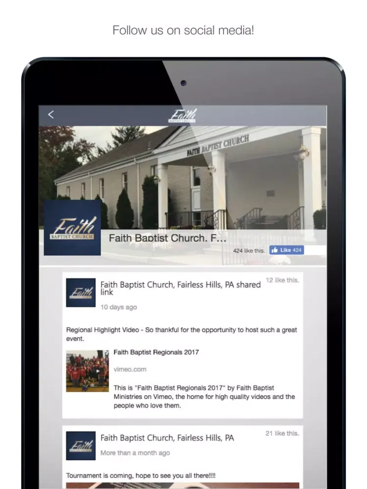 Faith Baptist Church - PA iPad  Ekran Görüntüleri