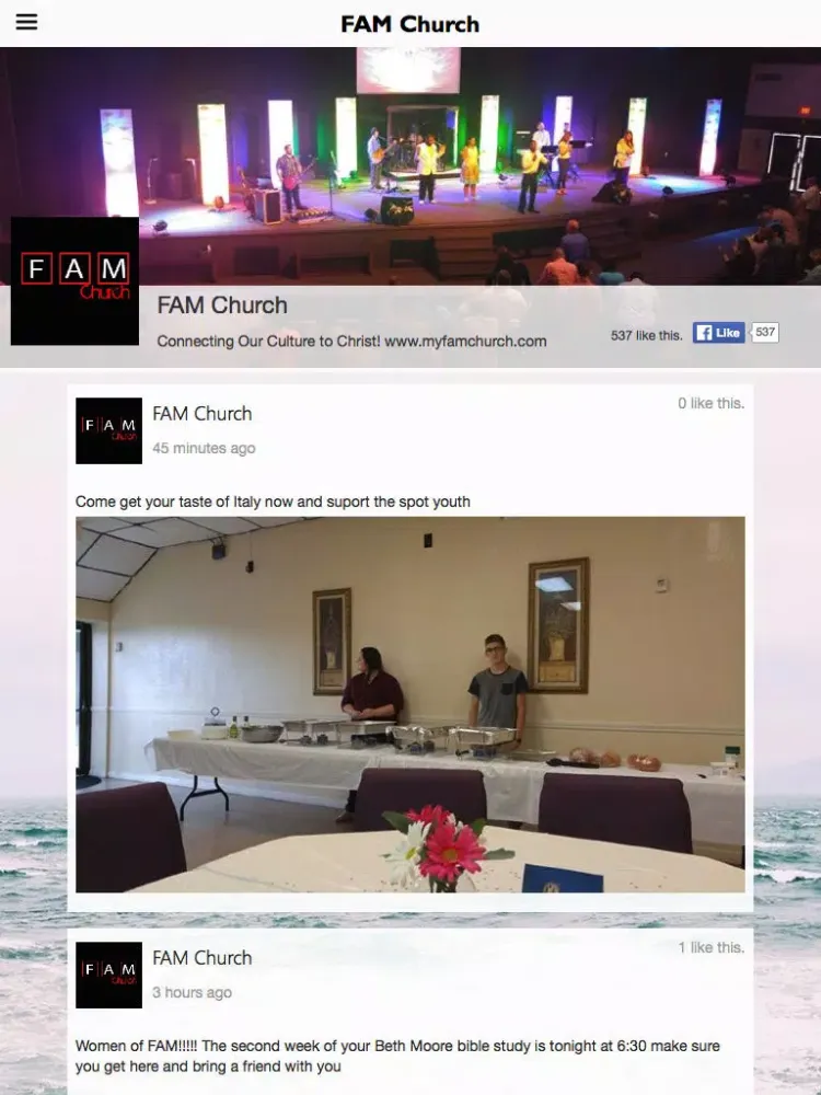 Captures d'écran de FAM Church iPad 