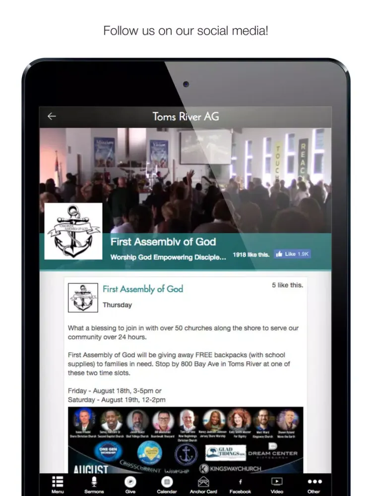Скриншоты Toms River Assembly of God iPad 