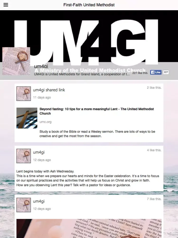 Capturas de pantalla de First Faith UMC iPad 