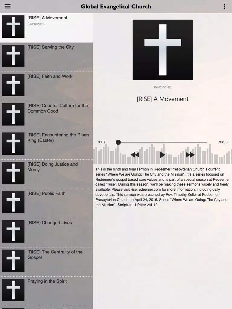 Ảnh chụp màn hình của Global Evangelical Church iPad 