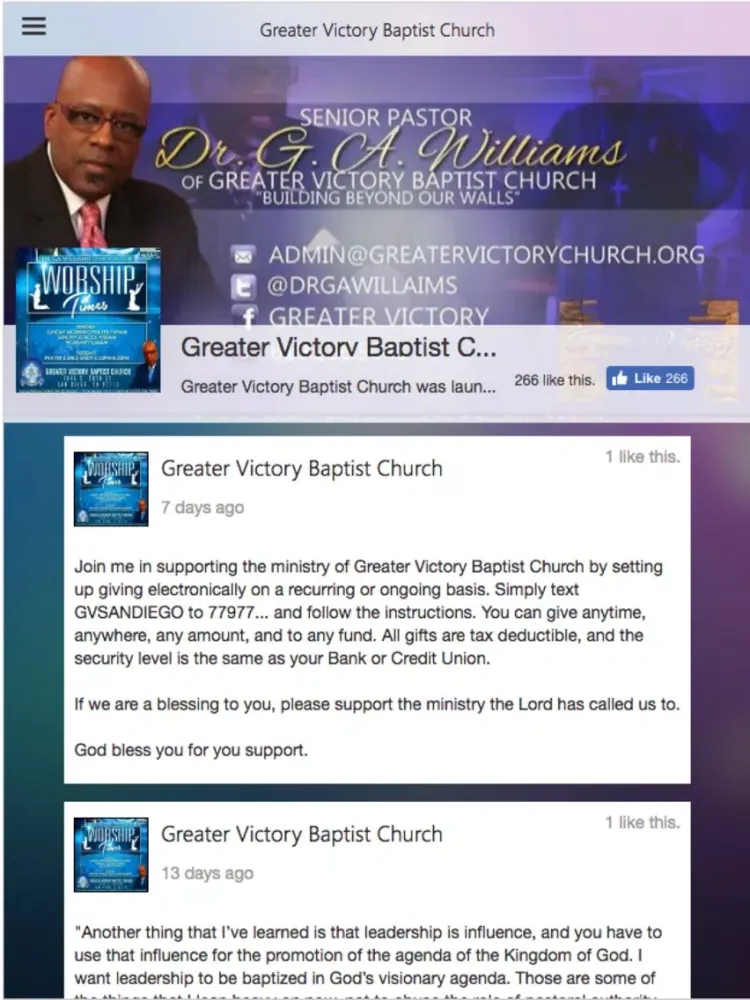 Greater Victory Baptist Church iPad  سکرین شاٹس