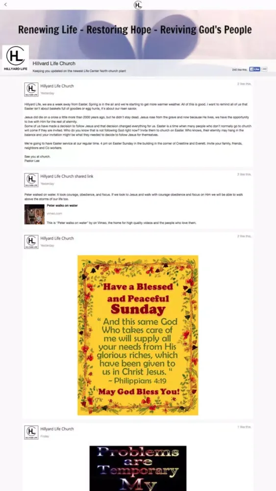 Hillyard Life Church 스크린샷