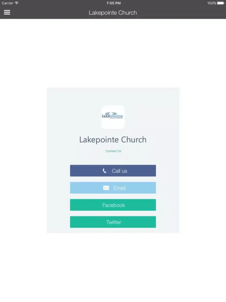Tangkapan layar Lakepointe Church Macomb iPad 