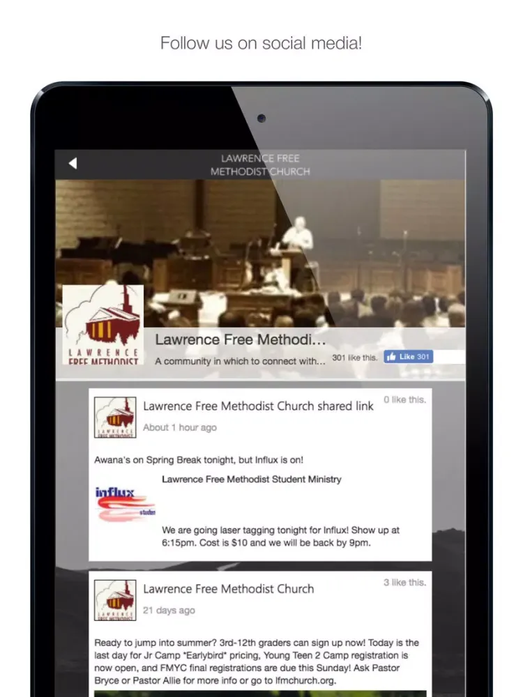 Lawrence Free Methodist Church iPad  Screenshots
