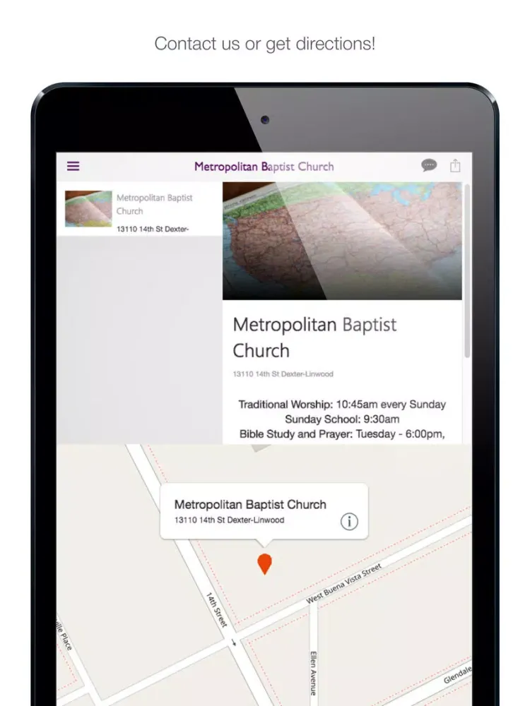 ภาพหน้าจอของ Metropolitan Baptist Church iPad 