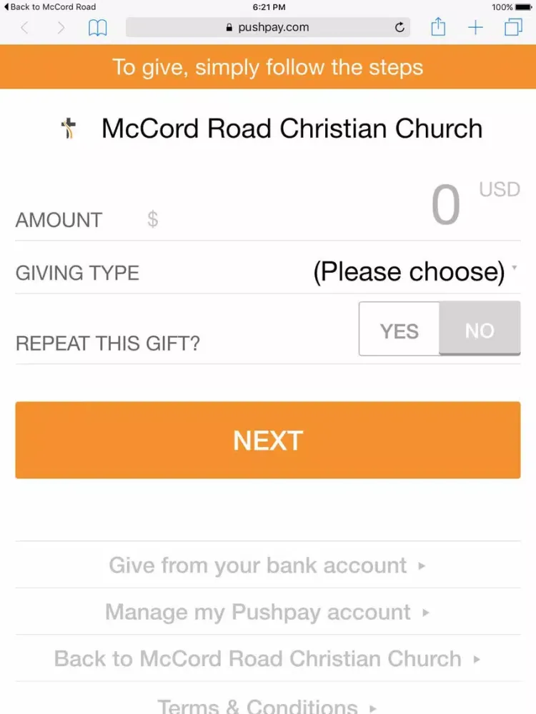 McCord Road Church iPad  Screenshots