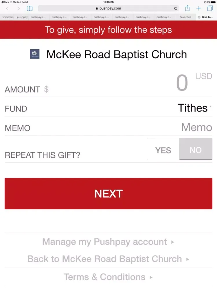 Скриншоты McKee Road Baptist Church iPad 