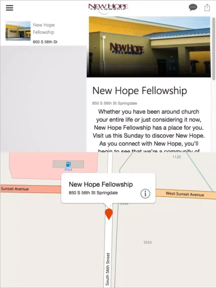 New Hope - Springdale, AR iPad 应用截图