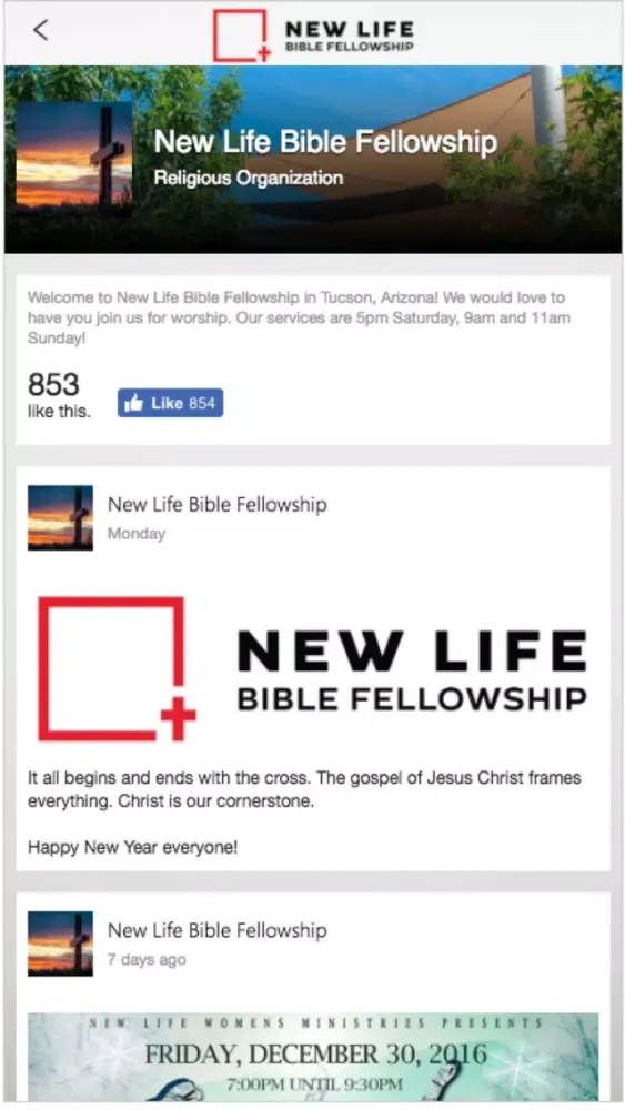 Tangkapan skrin New Life Bible Fellowship