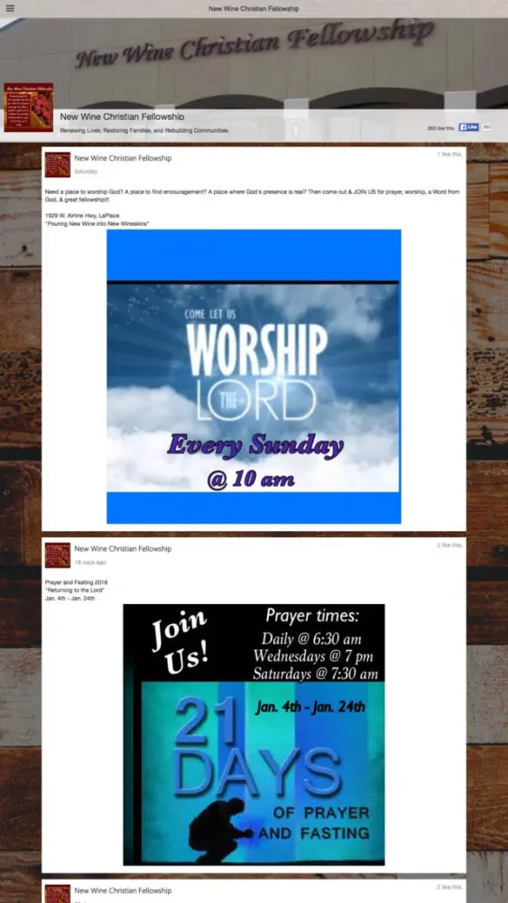 Captures d'écran de New Wine Christian Fellowship