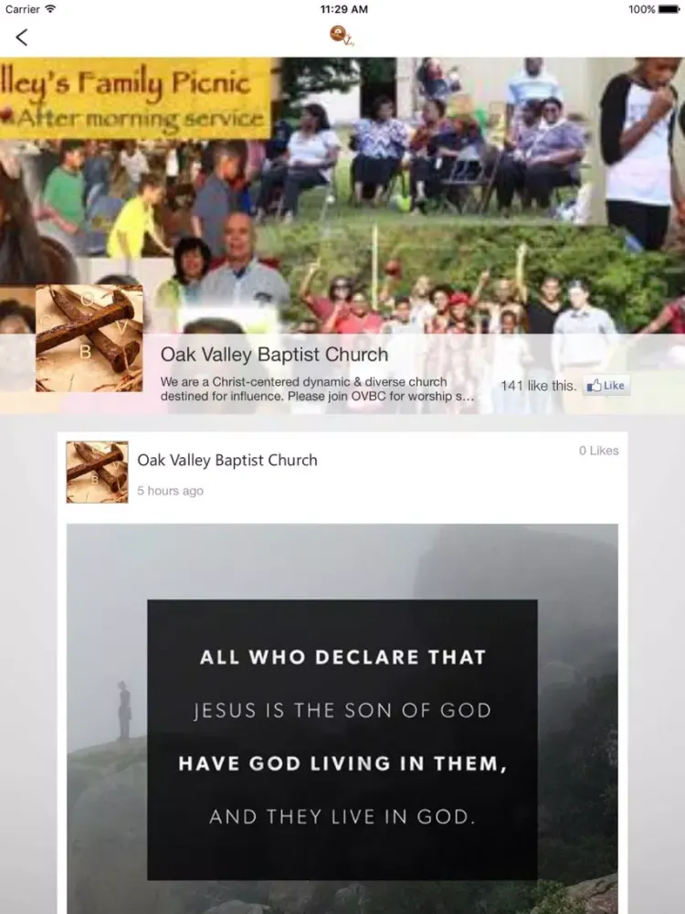 Oak Valley BC iPad  스크린샷