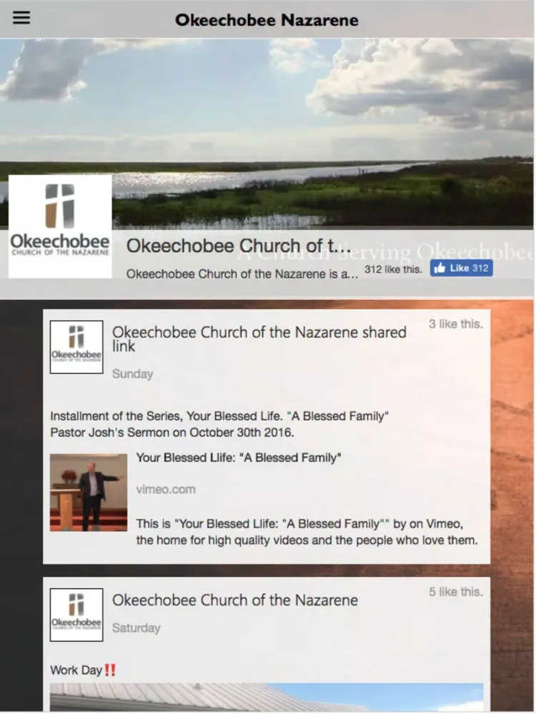 Tangkapan skrin Okeechobee Nazarene iPad 
