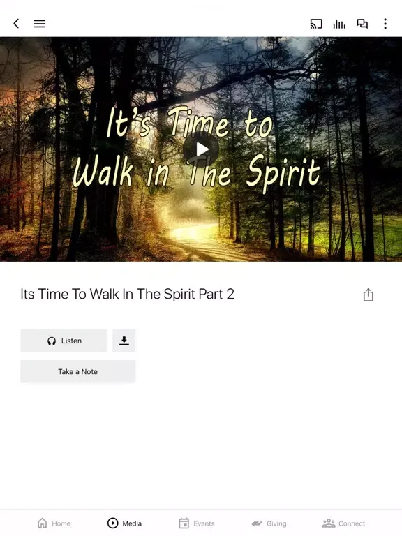 Tangkapan layar Reach Community Church iPad 