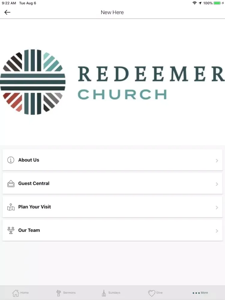 Capturas de tela do Redeemer Church Tulsa iPad 