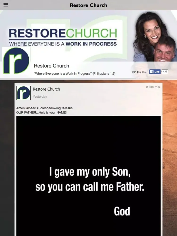 Capturas de pantalla de My Restore Church iPad 