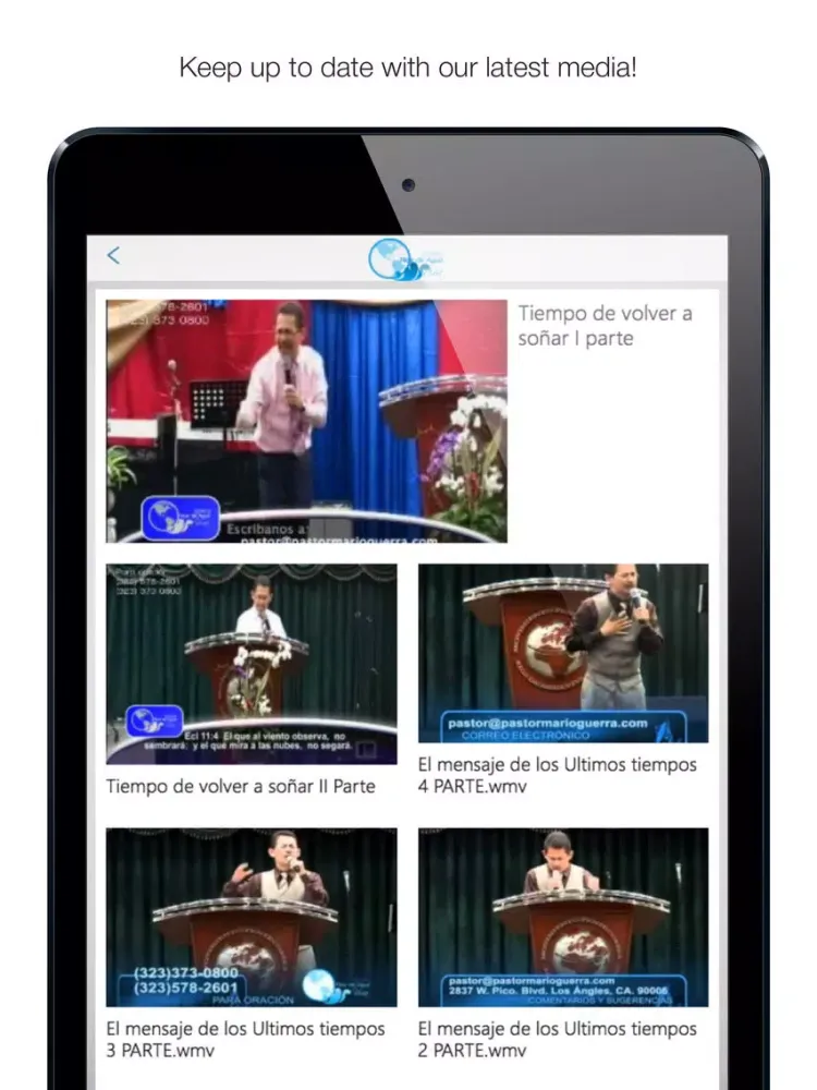Iglesia Rios de Agua Viva LA iPad  Screenshots