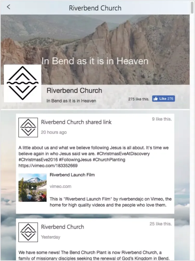 Capturas de tela do Riverbend Church - OR iPad 