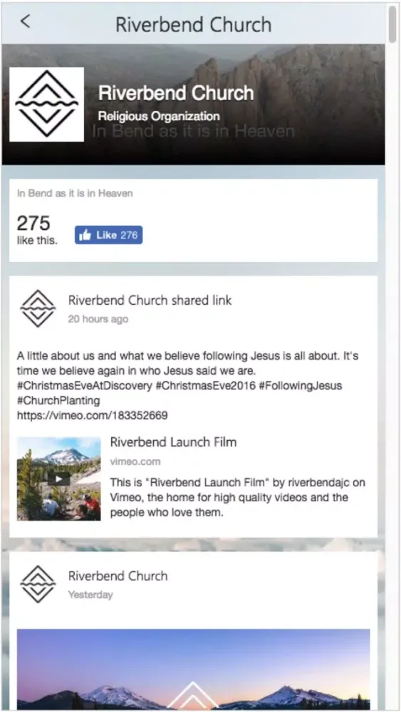 Capturas de tela do Riverbend Church - OR
