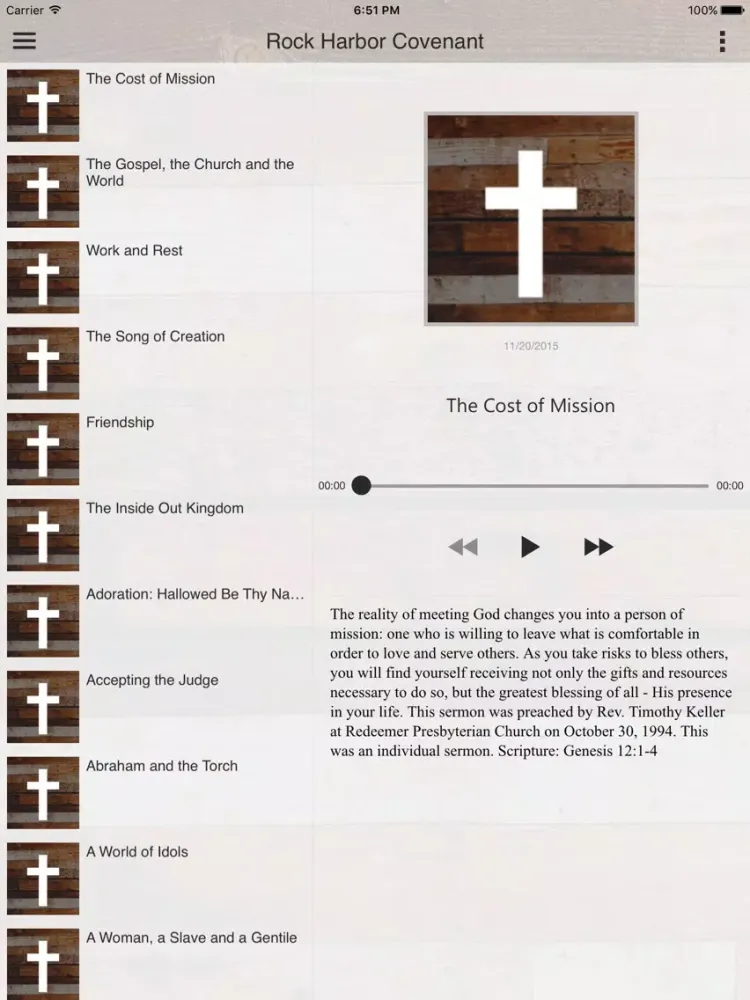 Rock Harbor Covenant Church iPad 應用截圖
