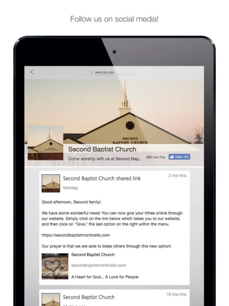 Second Baptist Monticello iPad  Ekran Görüntüleri