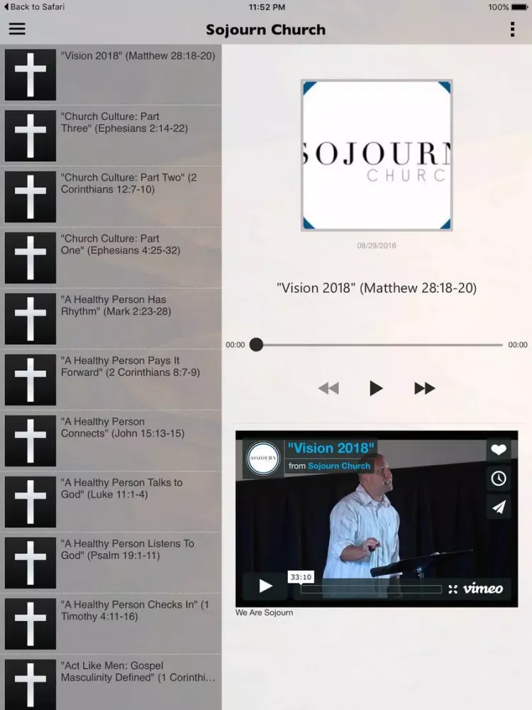 Tangkapan skrin Sojourn Church - WR iPad 
