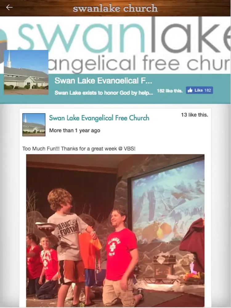 Tangkapan layar Swan Lake Church EFCA iPad 