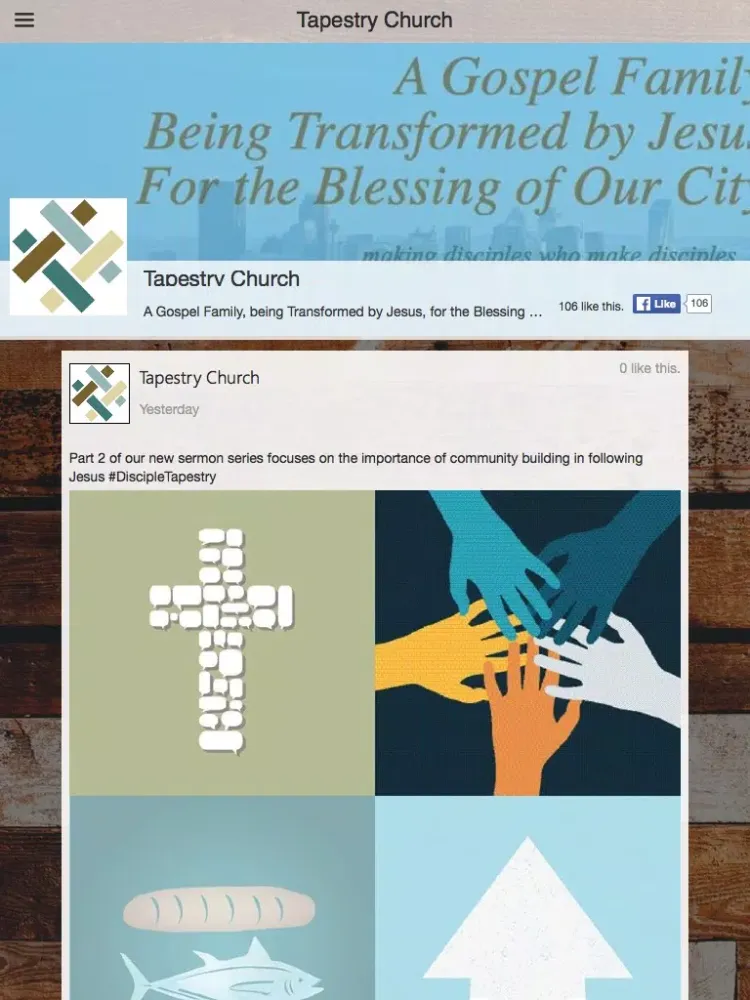 Tangkapan skrin Tapestry Church - Cochrane iPad 