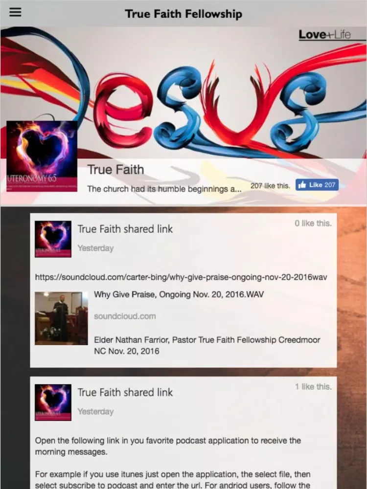 True Faith Fellowship Baptist iPad  스크린샷