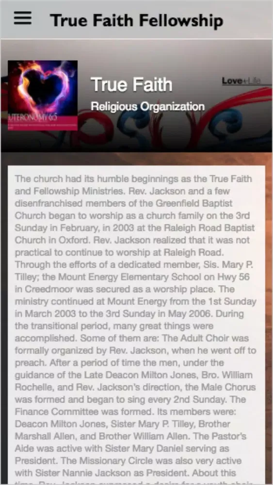 True Faith Fellowship Baptist 스크린샷