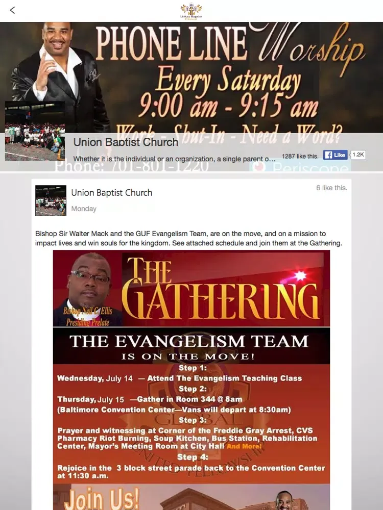 ภาพหน้าจอของ Union Baptist of Winston-Salem iPad 