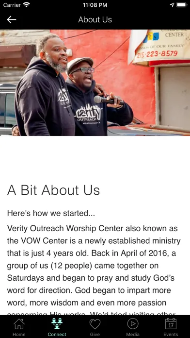 Ảnh chụp màn hình của Verity Outreach