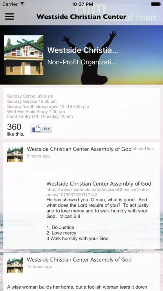 Ảnh chụp màn hình của Westside Christian Center HI