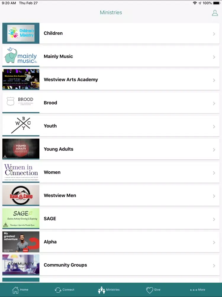 Westview Baptist Calgary iPad  Screenshots