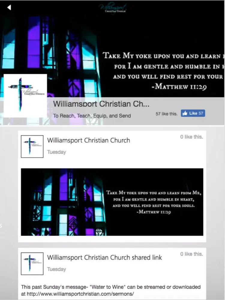 Screenshot di Williamsport Christian Church iPad 