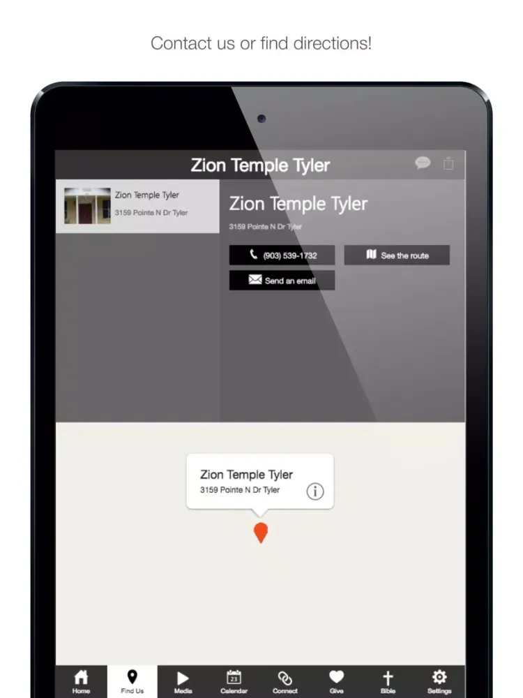 Ảnh chụp màn hình của Zion Temple Tyler iPad 