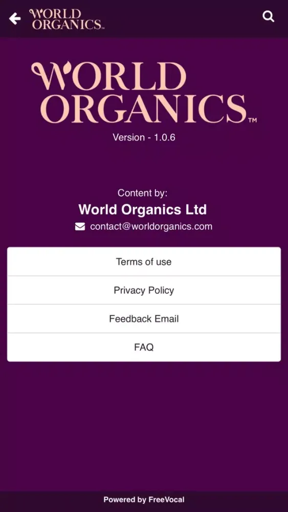 Screenshot di World Organics