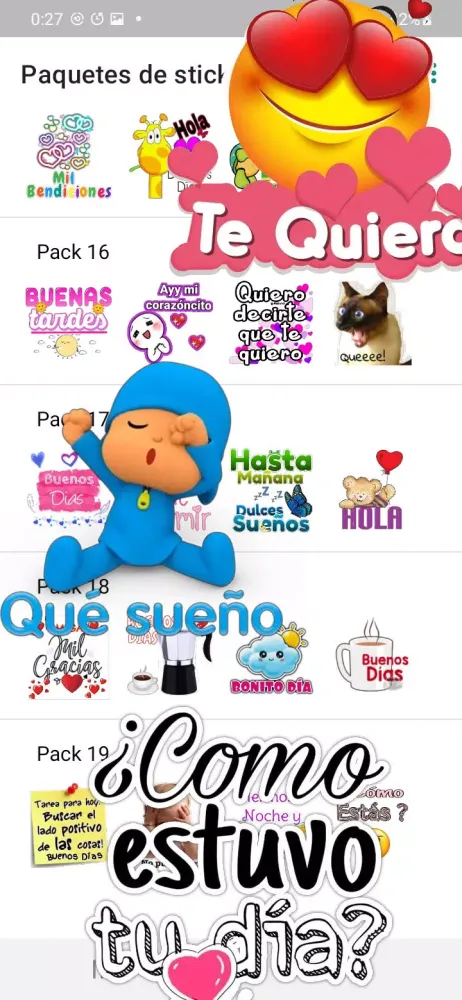 Скриншоты stickers buenos dias wasticker